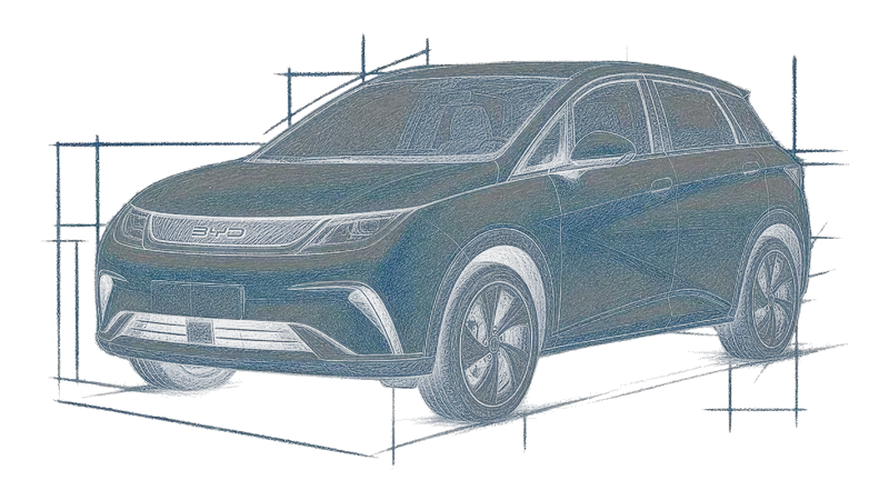 BYD Dolphin - набросок машины