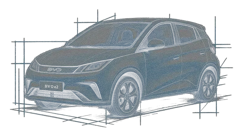 BYD E2 - набросок машины