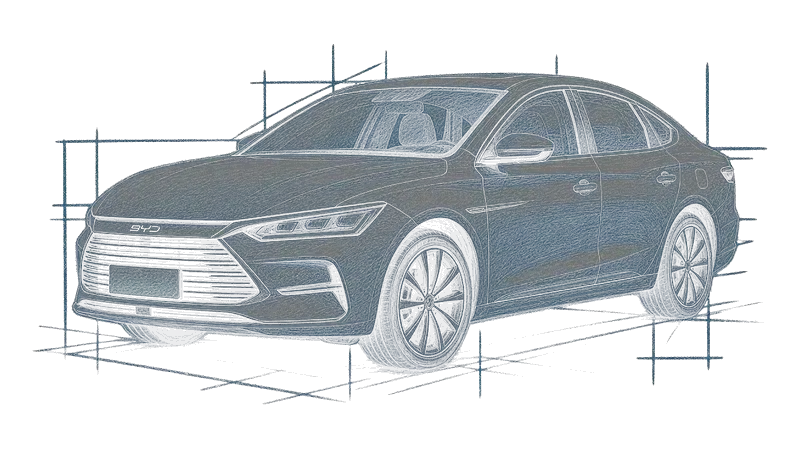 BYD Qin Plus - набросок машины